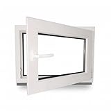 KELLERFENSTER - KUNSTSTOFF - FENSTER - WEISS - BXH: 80 X 40 CM - 800 X 400 MM - DIN RECHTS - 3 FACH VERGLASUNG - 60 MM PROFIL