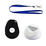 AMG SICHERHEITSTECHNIK EMERGENCY CALL BUTTON WITH GPS TRANSMITTER FOR SENIORS SAFE AT HOME AND ON THE GO WITH LANYARD AND CHARGING STATION SPLASH-PROOF MODERN AND DISCREET, SCHWARZ