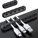 SOULWIT® KABELHALTER KABELCLIPS, [3 STÜCK] KABELMANAGEMENT SELBSTKLEBEND KABEL ORGANIZER VIELZWECKE KABELFÜHRUNG SET FÜR SCHREIBTISCH COMPUTER PC, USB LADEKABEL, ZUHAUSEBÜRO